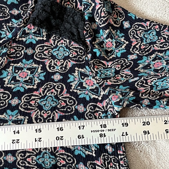 Hollister Boho Lace Floral Babydoll Top Bell Sleeve Size M Peasant Y2K Festival - Picture 11 of 13
